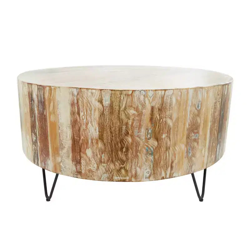 Table basse rustique en bois de manguier marron – Olivia & May