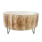 Table basse rustique en bois de manguier marron – Olivia & May