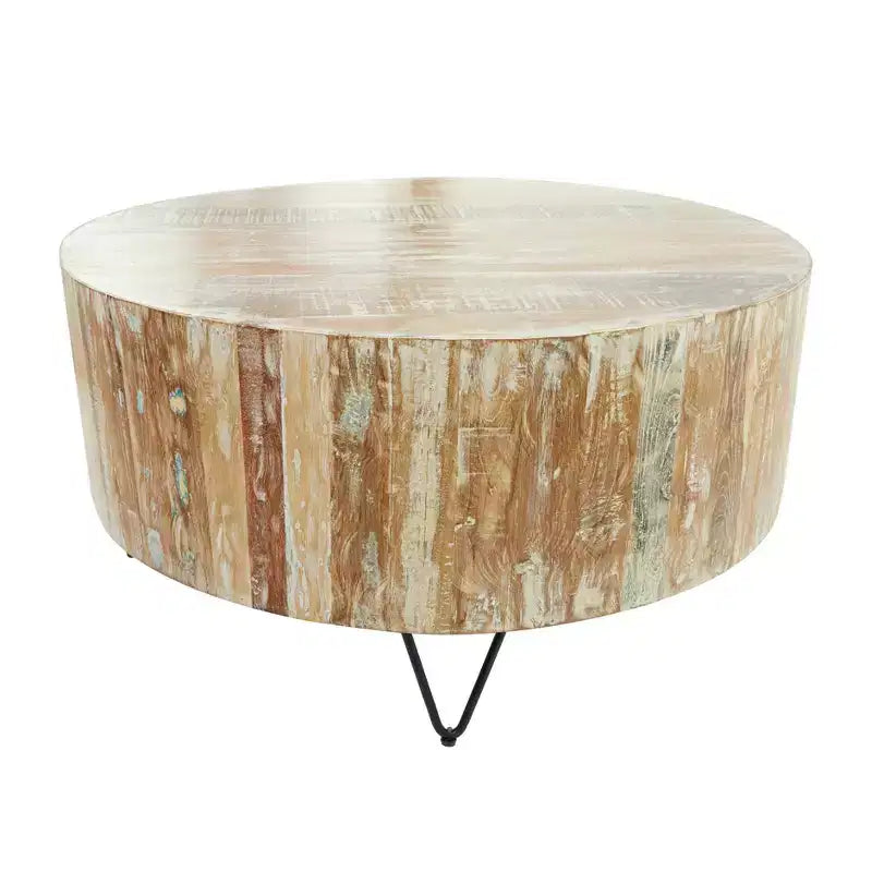 Table basse rustique en bois de manguier marron – Olivia & May
