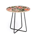 Round Marta Barragan Camarasa Olives In The Orange Flowers Side Table Pink/Black - Deny Designs: Stain-Resistant Steel Frame