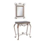 Ensemble de 2 Consoles en Fer Traditionnelles avec Miroir Bronze - Olivia & May : Mobilier d'Entrée Élégant, Fixation Murale