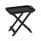 Table d'appoint avec plateau amovible Noir - Lavish Home : Pliable, Portable, Capacité de 10 kg, Style Moderne