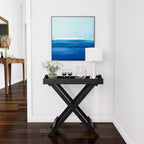 Table d'appoint avec plateau amovible Noir - Lavish Home : Pliable, Portable, Capacité de 10 kg, Style Moderne