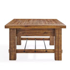Table basse industrielle Durango en bois brun foncé Alaterre Furniture : Acacia rustique et acier, étagère fixe