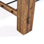 Table basse industrielle Durango en bois brun foncé Alaterre Furniture : Acacia rustique et acier, étagère fixe
