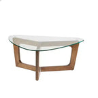 Walker Coffee Table Brown: Ink+Ivy Mid-Century Modern, Tempered Glass Top, Wood Legs, 17" Height