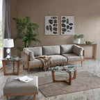 Table basse Walker marron : Ink+Ivy Mid-Century Modern, plateau en verre trempé, pieds en bois, hauteur 43 cm