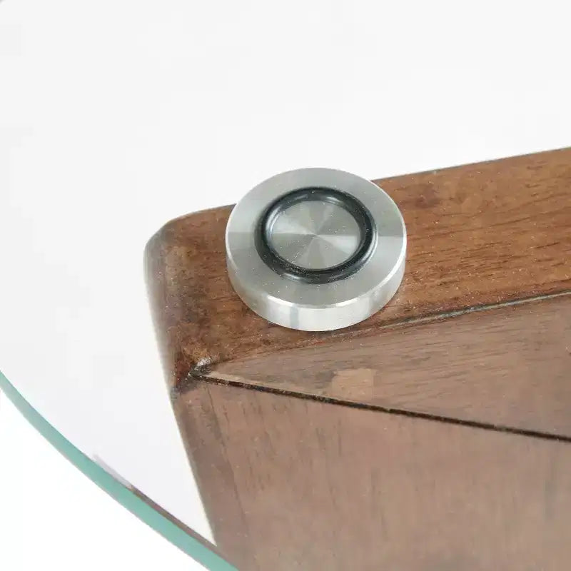 Table basse Walker marron : Ink+Ivy Mid-Century Modern, plateau en verre trempé, pieds en bois, hauteur 43 cm