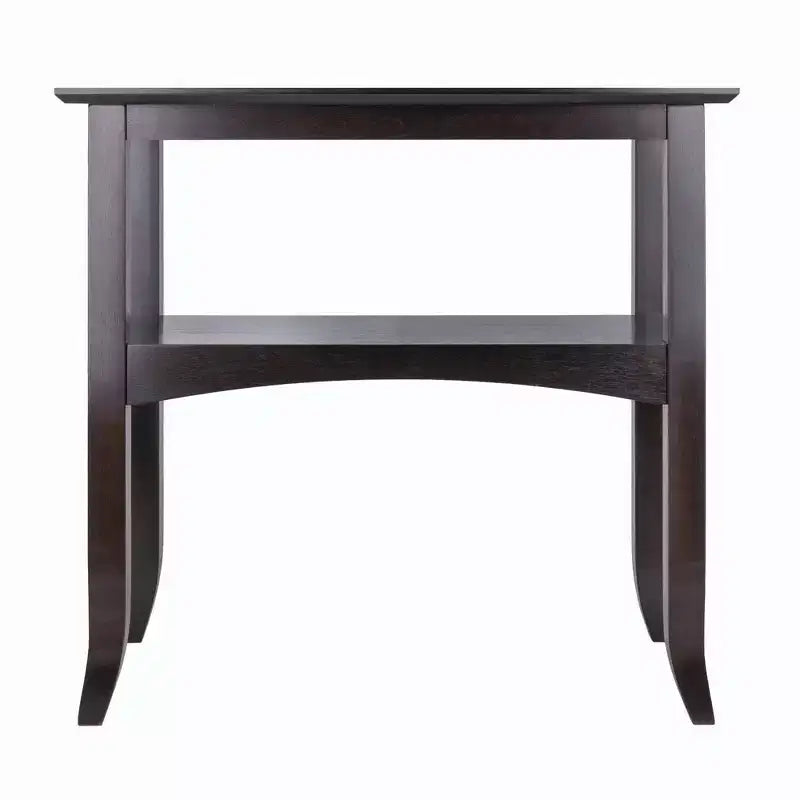 Console de salon Winsome Camden, couleur café : style traditionnel, étagère fixe, cadre en bois composite, pour entrée ou salon