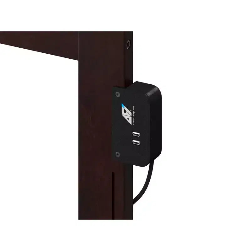 Tête de lit King Metro Espresso - AFI : Bois dur, Chargeur USB, Finition satinée, 80"x50"
