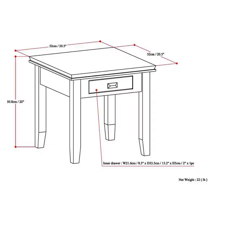 Table d'appoint en bois massif Stratford - Wyndenhall