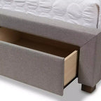 Lit de rangement Baxton Studio Aurelie moderne et contemporain rembourré en tissu