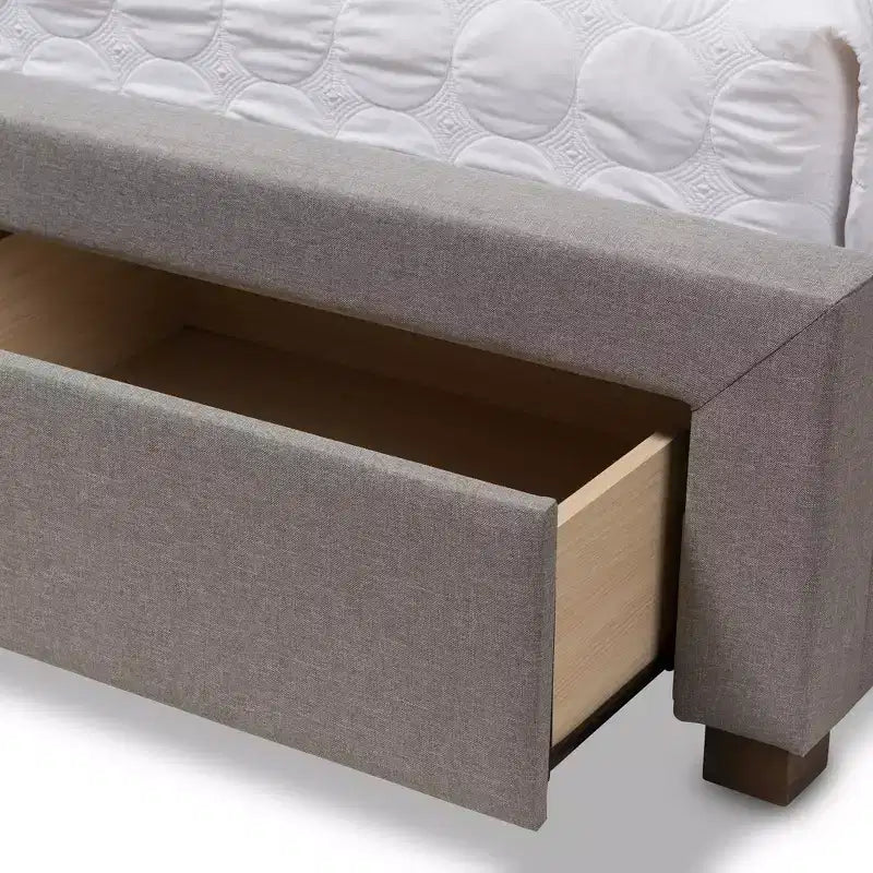 Lit de rangement Baxton Studio Aurelie moderne et contemporain rembourré en tissu