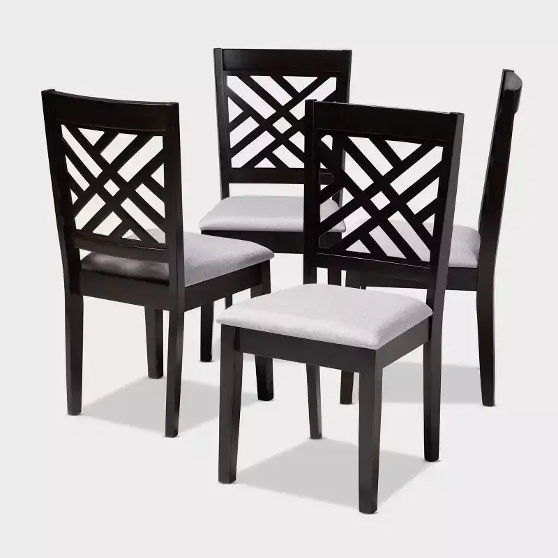Lot de 4 chaises de salle à manger en bois finition Caron – Baxton Studio