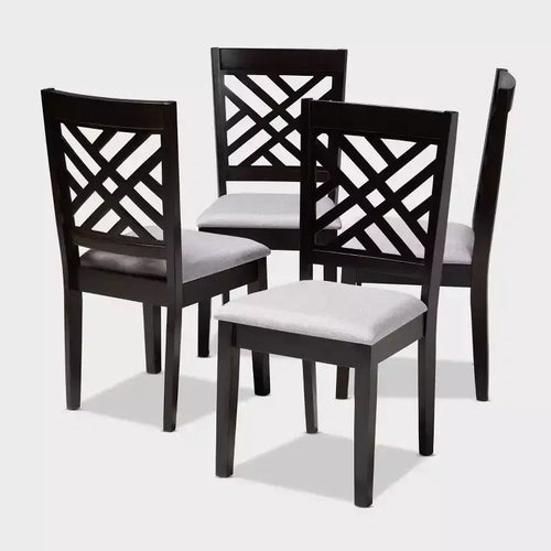 Lot de 4 chaises de salle à manger en bois finition Caron – Baxton Studio