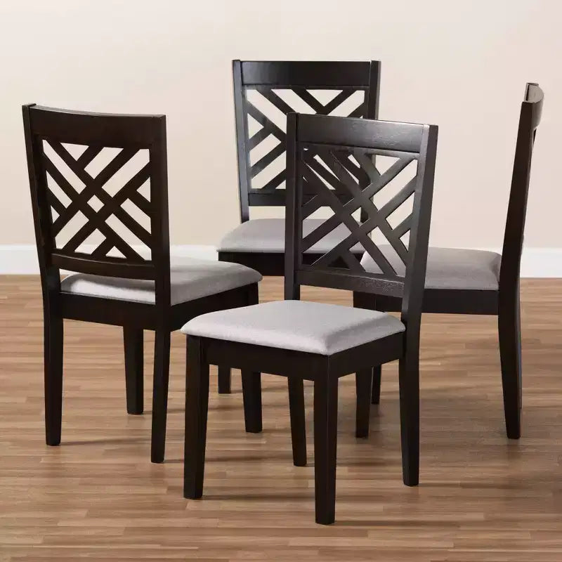 Lot de 4 chaises de salle à manger en bois finition Caron – Baxton Studio