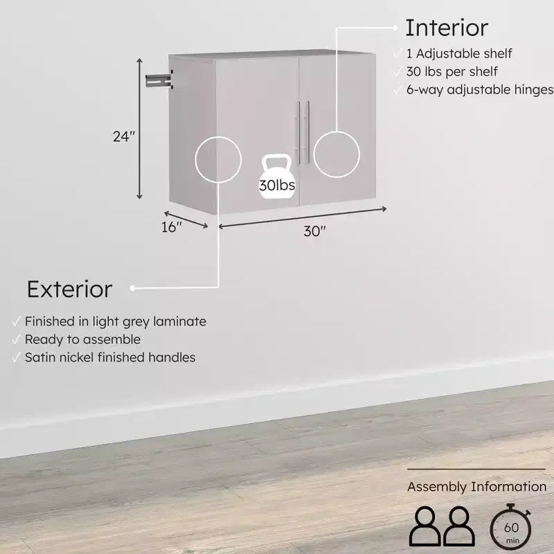 Hangups Meuble haut de rangement gris clair - Prepac