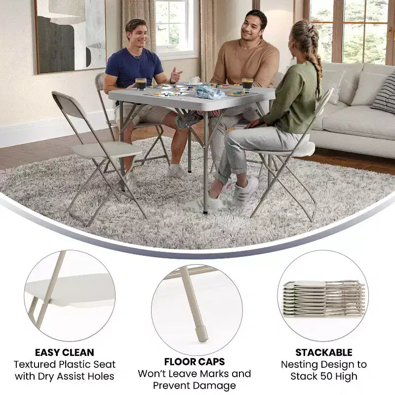 Flash Furniture Chaise Pliante en Plastique Série Hercules - Lot de 10 Capacité de Poids 295 kg