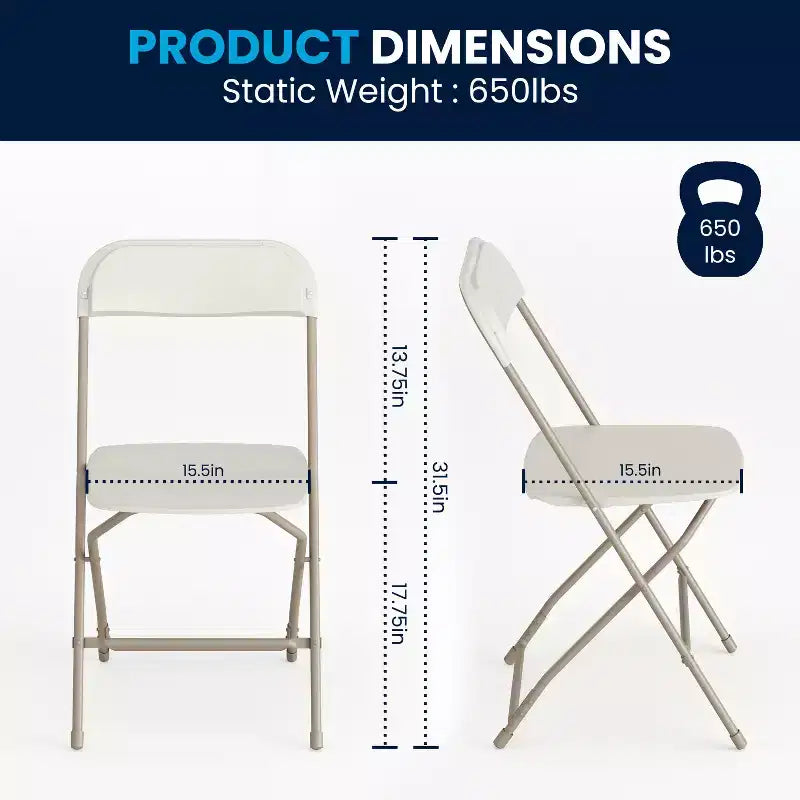 Flash Furniture Chaise Pliante en Plastique Série Hercules - Lot de 10 Capacité de Poids 295 kg