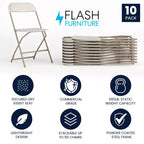 Flash Furniture Chaise Pliante en Plastique Série Hercules - Lot de 10 Capacité de Poids 295 kg