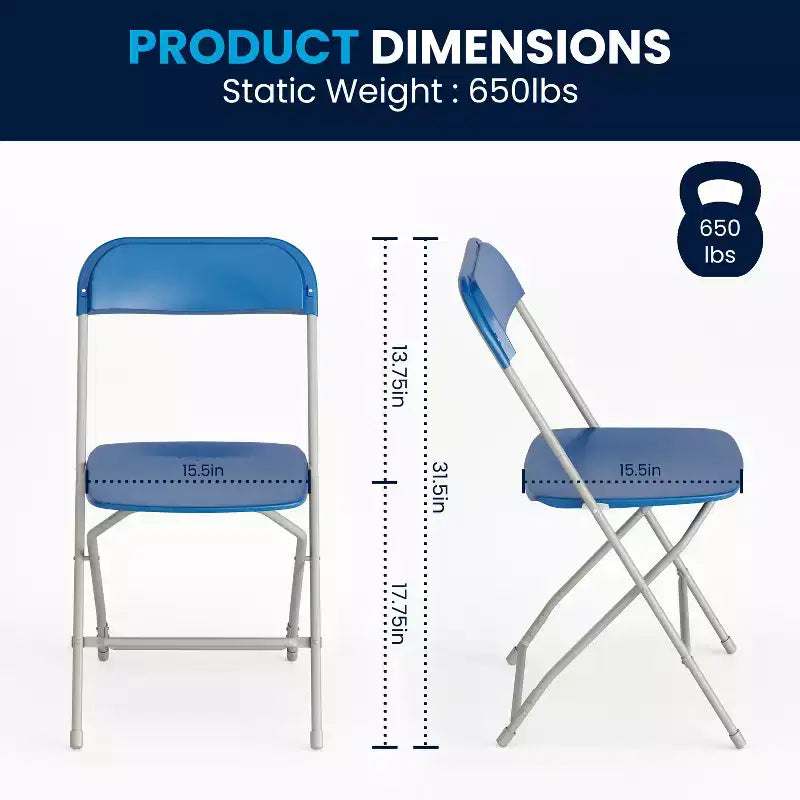 Flash Furniture Chaise Pliante en Plastique Série Hercules - Lot de 10 Capacité de Poids 295 kg