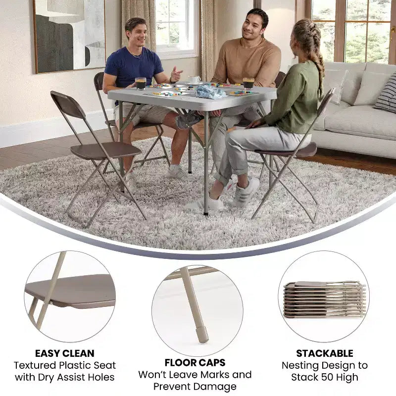 Flash Furniture Chaise Pliante en Plastique Série Hercules - Lot de 10 Capacité de Poids 295 kg