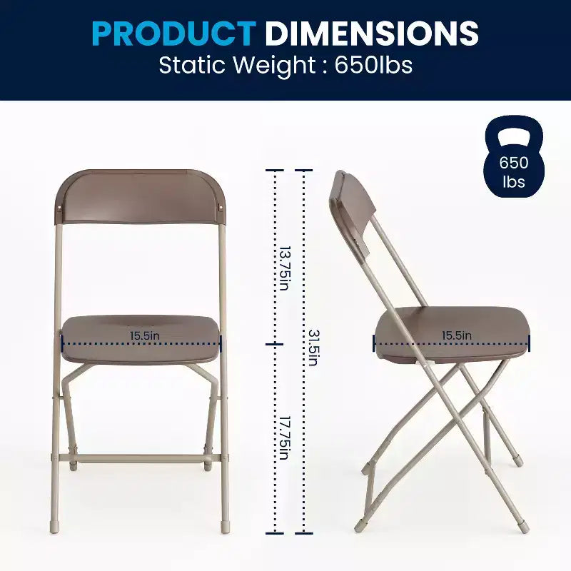 Flash Furniture Chaise Pliante en Plastique Série Hercules - Lot de 10 Capacité de Poids 295 kg
