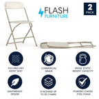 Chaise pliante en plastique de la série Hercules de Flash Furniture – Lot de 2 Capacité de poids de 295 kg