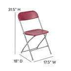 Chaise pliante en plastique de la série Hercules de Flash Furniture – Lot de 2 Capacité de poids de 295 kg