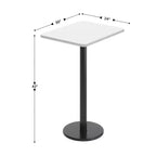 Plateau de table rectangulaire stratifié Flash Furniture 24'' x 30'' avec pied de table rond de 18'' de hauteur bar