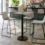 Plateau de table rectangulaire stratifié Flash Furniture 24'' x 30'' avec pied de table rond de 18'' de hauteur bar