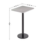 Plateau de table rectangulaire stratifié Flash Furniture 24'' x 30'' avec pied de table rond de 18'' de hauteur bar
