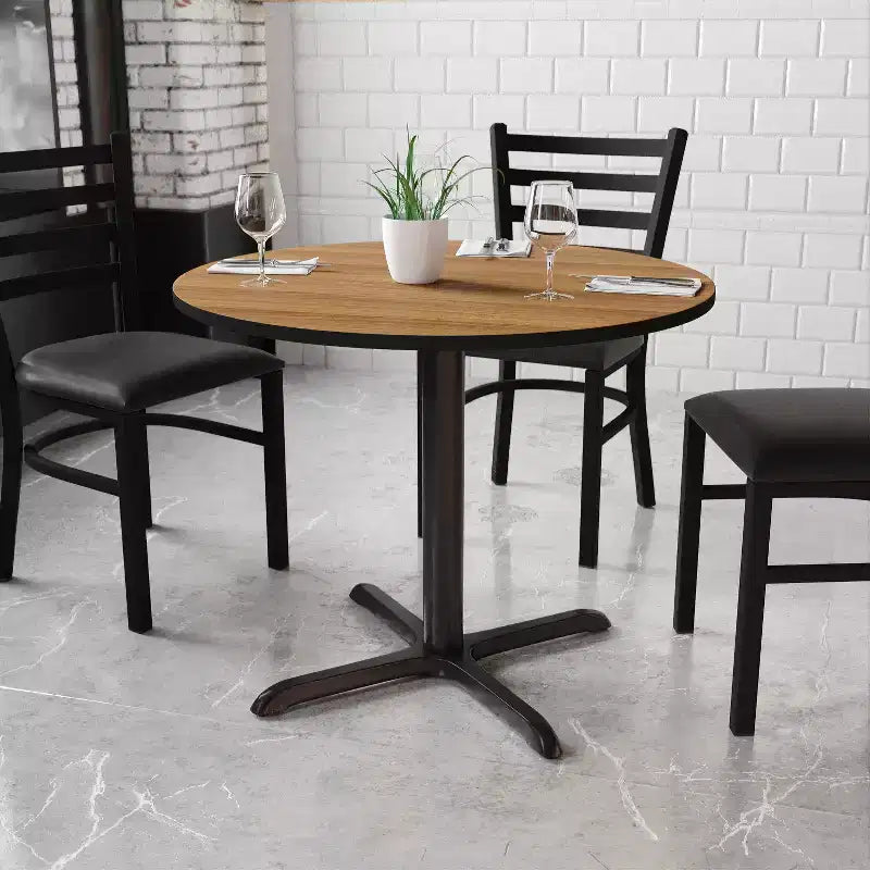 Plateau de table rond stratifié Flash Furniture de 36 po avec base de 30 po x 30 po de hauteur de table