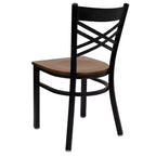 Chaise de restaurant en métal noir à dossier en « X » Flash Furniture