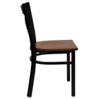 Chaise de restaurant en métal noir à dossier en « X » Flash Furniture