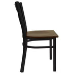 Chaise de restaurant en métal noir à dossier en « X » Flash Furniture