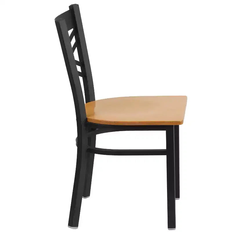 Chaise de restaurant en métal noir à dossier en « X » Flash Furniture