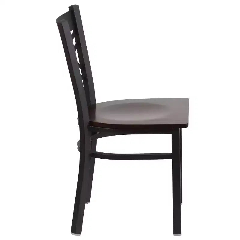 Chaise de restaurant en métal noir à dossier en « X » Flash Furniture