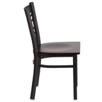 Chaise de restaurant en métal noir à dossier en « X » Flash Furniture