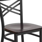 Chaise de restaurant en métal noir à dossier en « X » Flash Furniture
