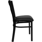 Chaise de restaurant en métal noir à dossier en « X » Flash Furniture