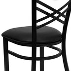 Chaise de restaurant en métal noir à dossier en « X » Flash Furniture