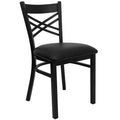 Chaise de restaurant en métal noir à dossier en « X » Flash Furniture