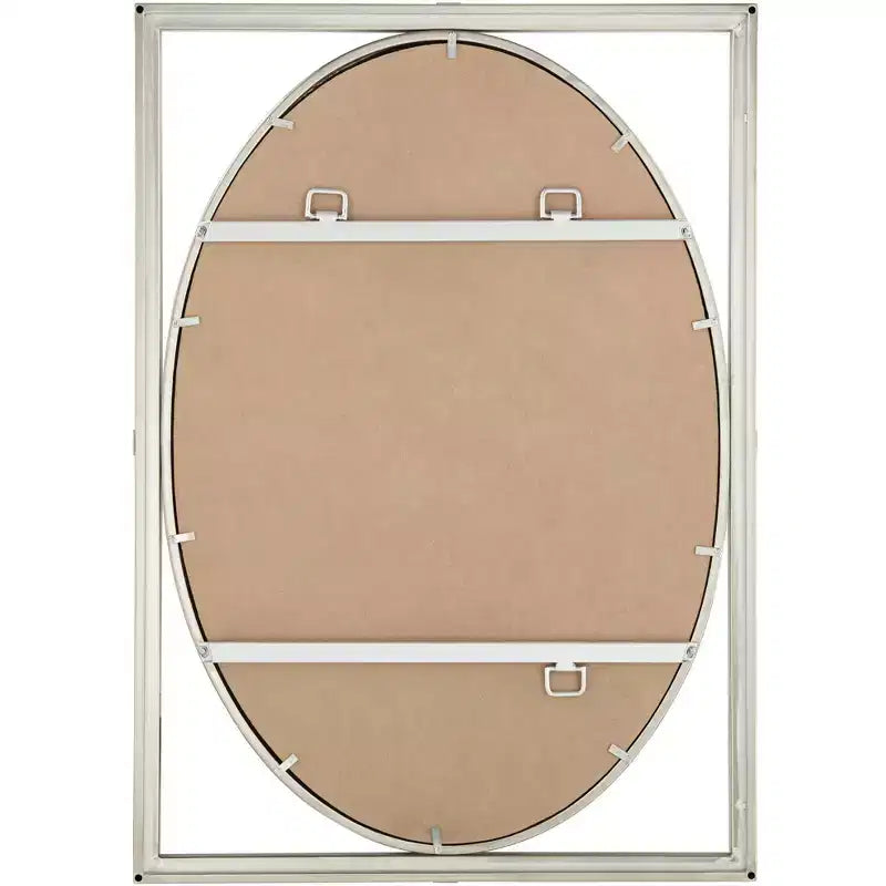 Miroir mural de courtoisie rectangulaire Uttermost Akita, biseauté moderne, cadre en métal nickel brossé, 61 cm de large pour salle de bain, chambre, salon, entrée, bureau