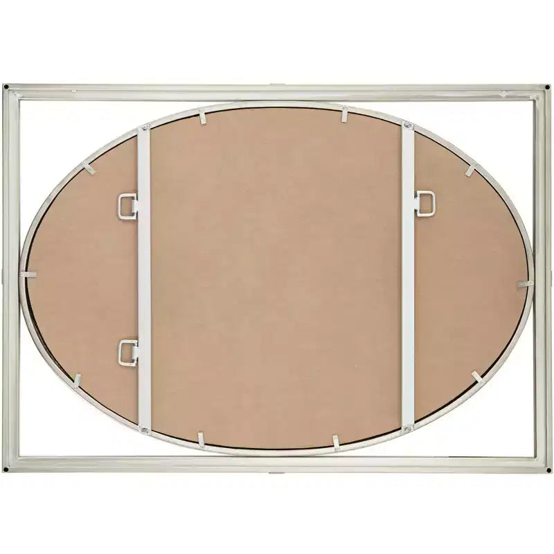 Miroir mural de courtoisie rectangulaire Uttermost Akita, biseauté moderne, cadre en métal nickel brossé, 61 cm de large pour salle de bain, chambre, salon, entrée, bureau