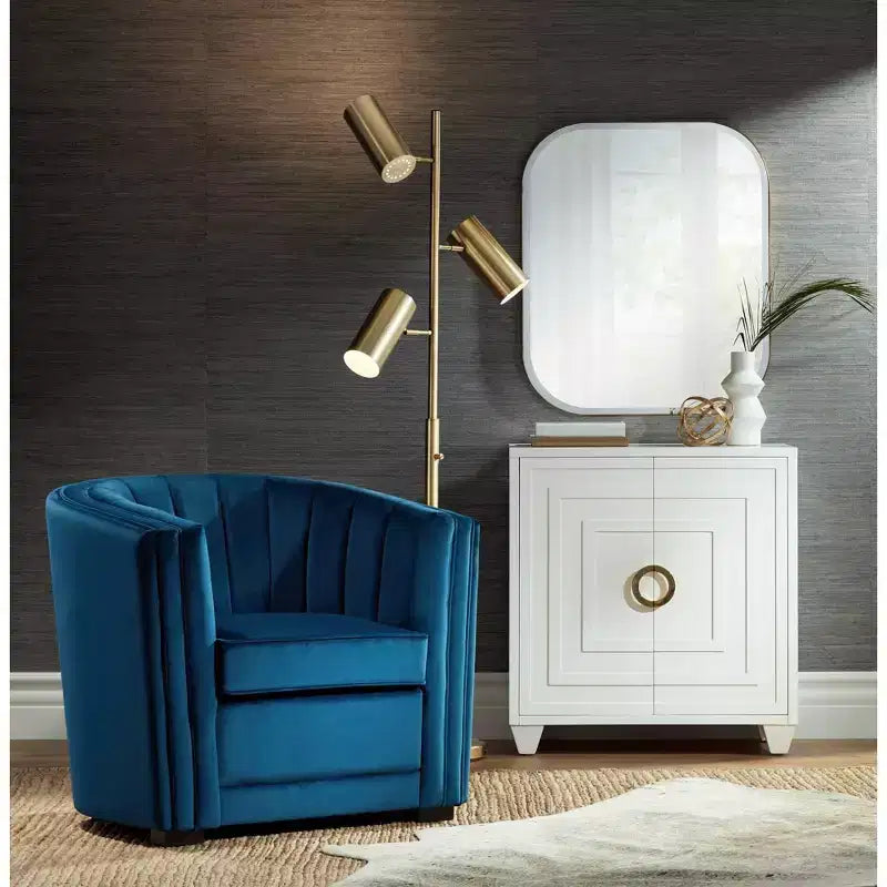 55 Downing Street Bertolli Armoire d'appoint moderne de luxe blanche de 76 cm