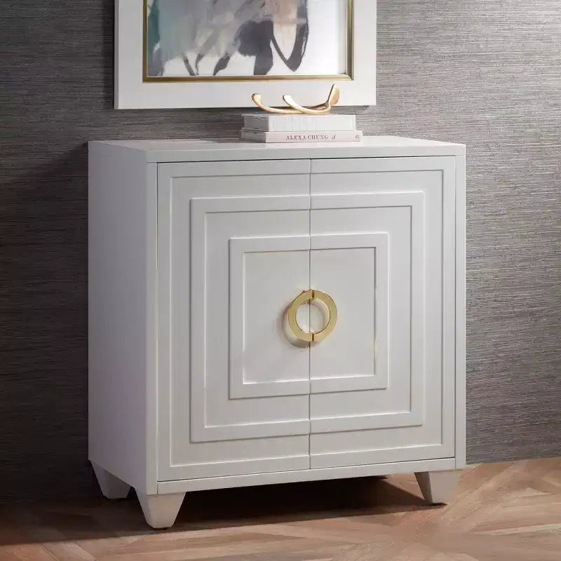 55 Downing Street Bertolli Armoire d'appoint moderne de luxe blanche de 76 cm