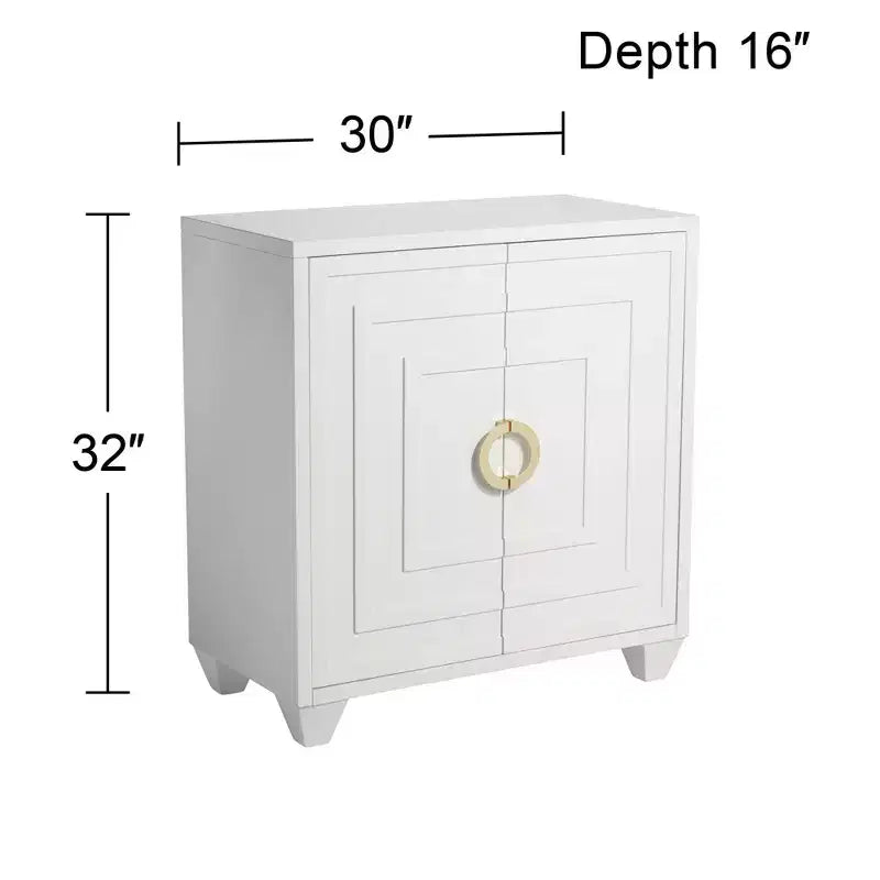 55 Downing Street Bertolli Armoire d'appoint moderne de luxe blanche de 76 cm