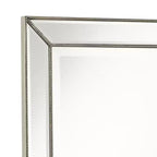 Miroir mural de courtoisie rectangulaire Uttermost Roseau moderne, biseauté, argent, étain, avec cadre perlé, 24 pouces de large, pour salle de bain, chambre, salon, entrée de maison