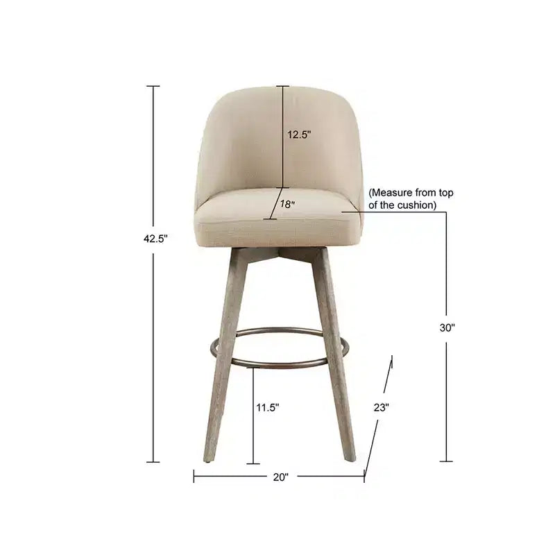 Tabouret de bar 30 po Howard à hauteur de comptoir avec siège pivotant - Madison Park